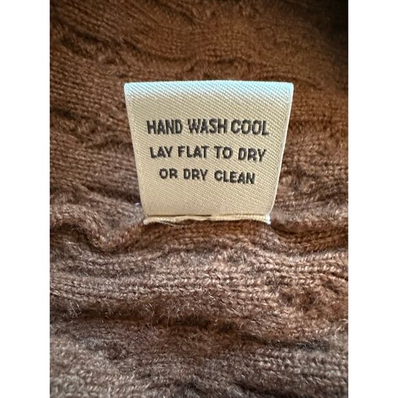 Peter‎ Millar 100% Cashmere Cable Knit Sweater Jumper Sz L Brown V-Neck Luxury - Picture 5 of 10